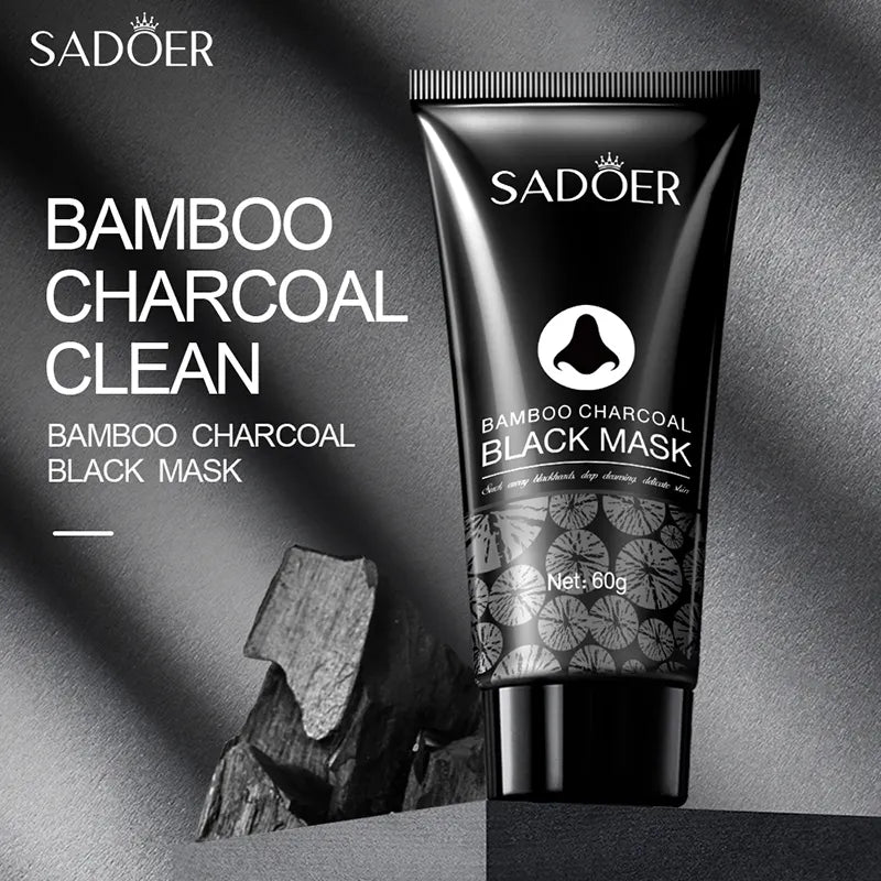 OEM ODM Manufacture SADOER Bamboo Charcoal Remove Blackhead Mascarillas Facial Face Mask Deep Cleansing Black Mask