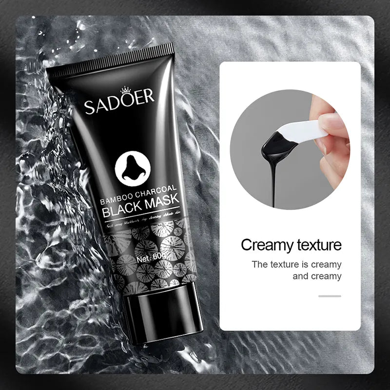 OEM ODM Manufacture SADOER Bamboo Charcoal Remove Blackhead Mascarillas Facial Face Mask Deep Cleansing Black Mask