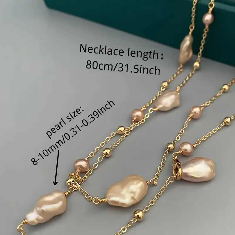 Elegant Freshwater Freshwater Pearls Long Necklace
