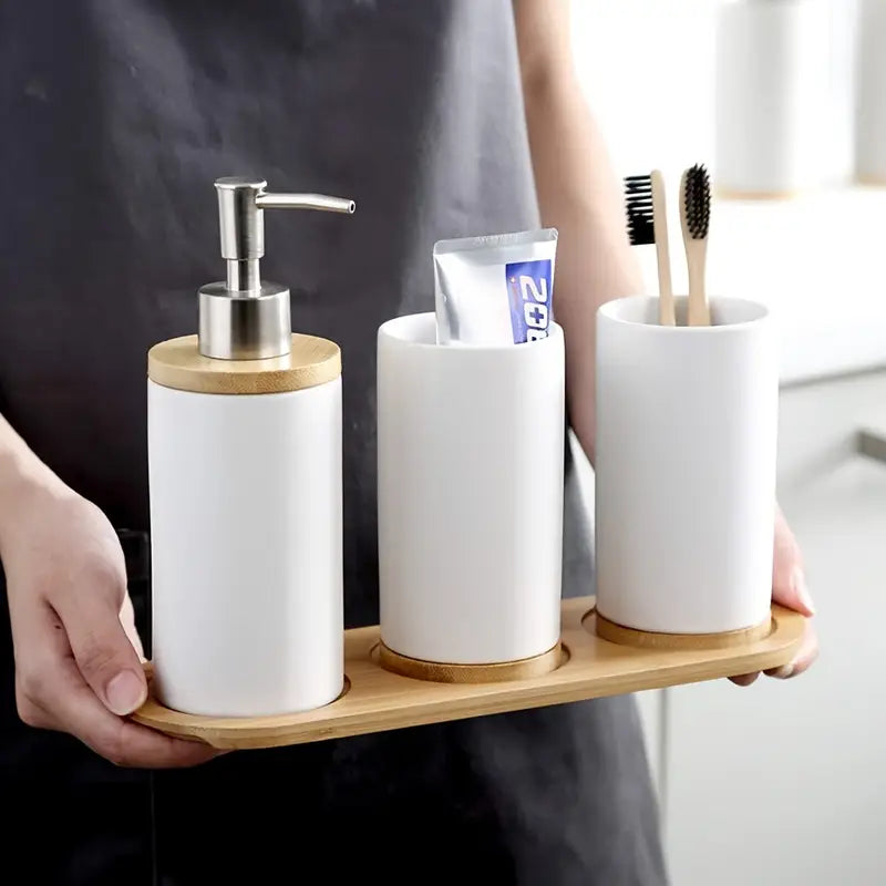 4pcs white ceramic bathroom accessories