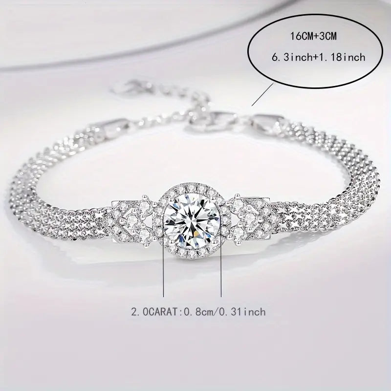 925 Silver 2 Carat Moissanite Cake Bracelet