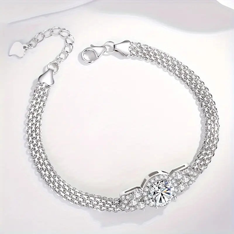 925 Silver 2 Carat Moissanite Cake Bracelet
