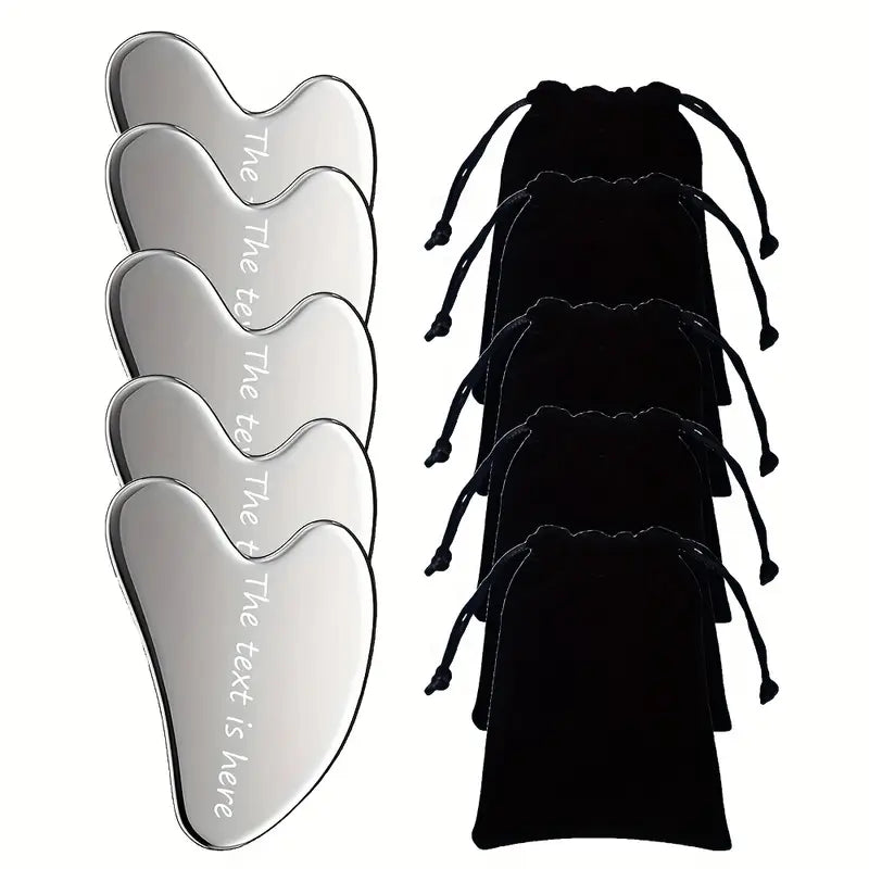 5pcs Customizable Stainless Steel Facial & Body Massage Tools