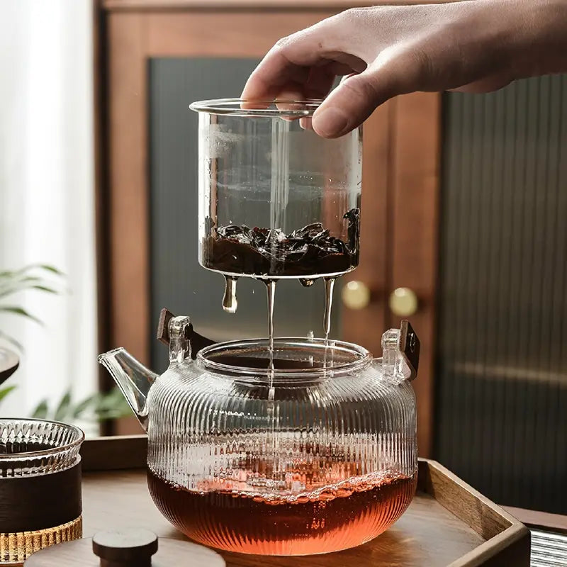High-end Glass Teapot with Handle