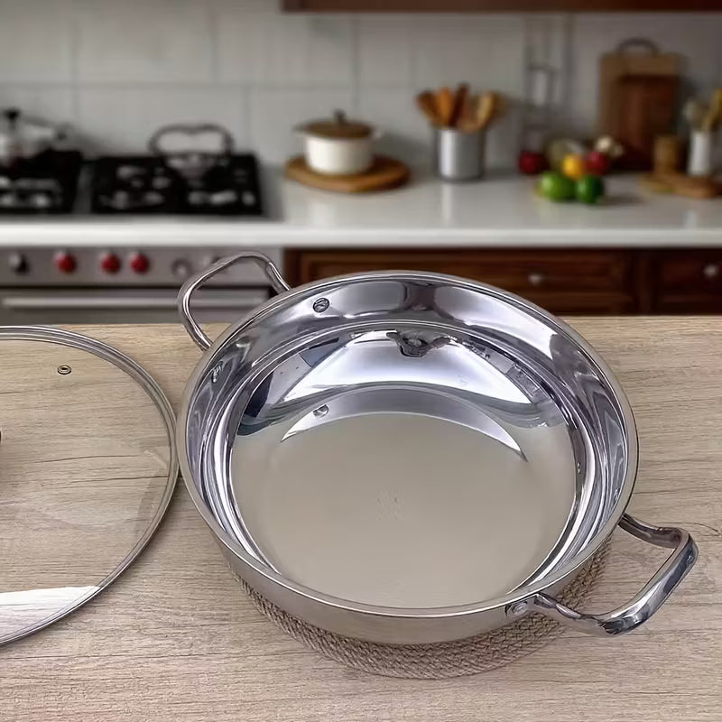 Stainless Steel Soup Pot with Lid and Double Handles