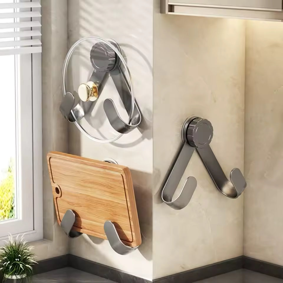 Adjustable No-Drilling Pot Lid Organizer Adhesive Rust-Resistant Metal Pan