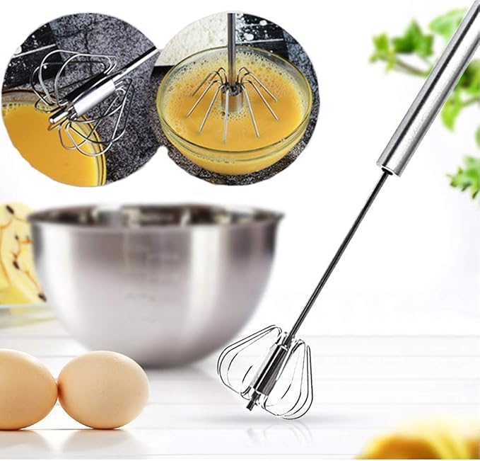 Rotary Egg Beater, Multifunctional Hand Press Mixer, for Making Cake Batter and Beating Eggs, 1 Piece