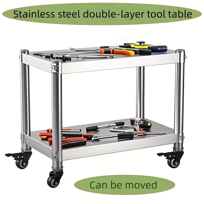 Heavy-Duty Stainless Steel Double Layer Kitchen