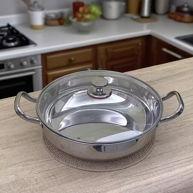 Stainless Steel Soup Pot with Lid and Double Handles