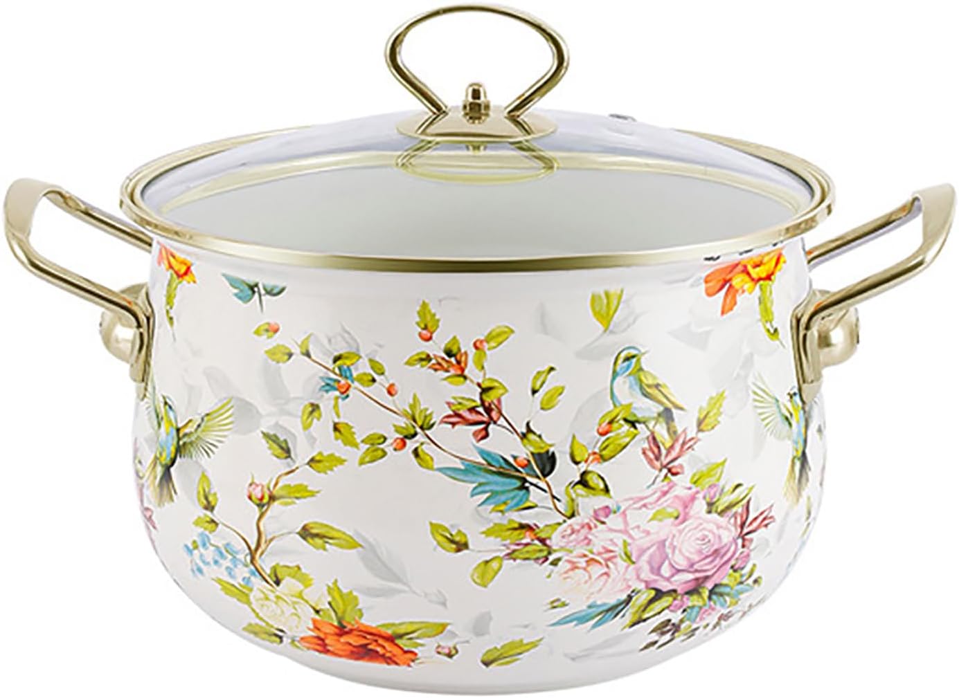 Vintage Enamel Stockpot with Lid,Large Stock Pot