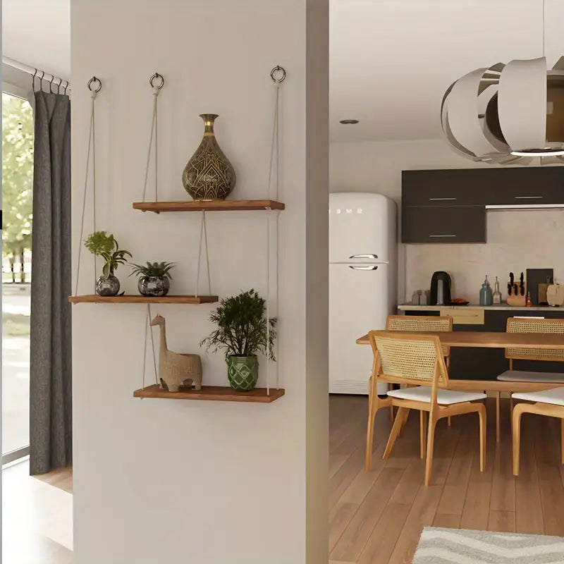 Versatile 3-Tier Wall-Mounted Shelves for Indoors