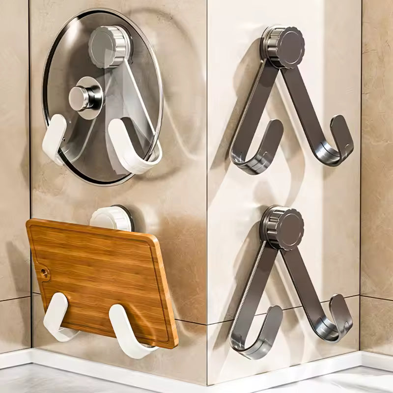 Adjustable No-Drilling Pot Lid Organizer Adhesive Rust-Resistant Metal Pan