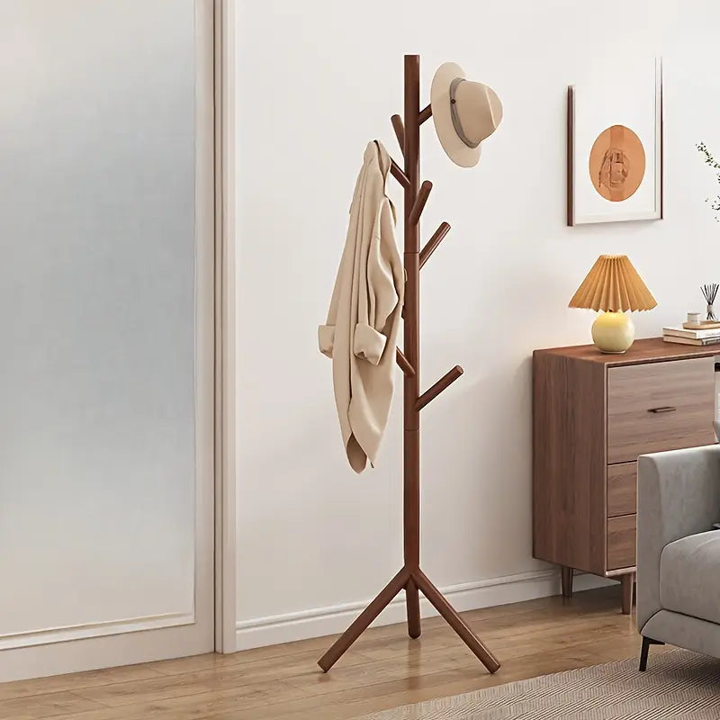 1pc Modern Solid Wood Coat Rack