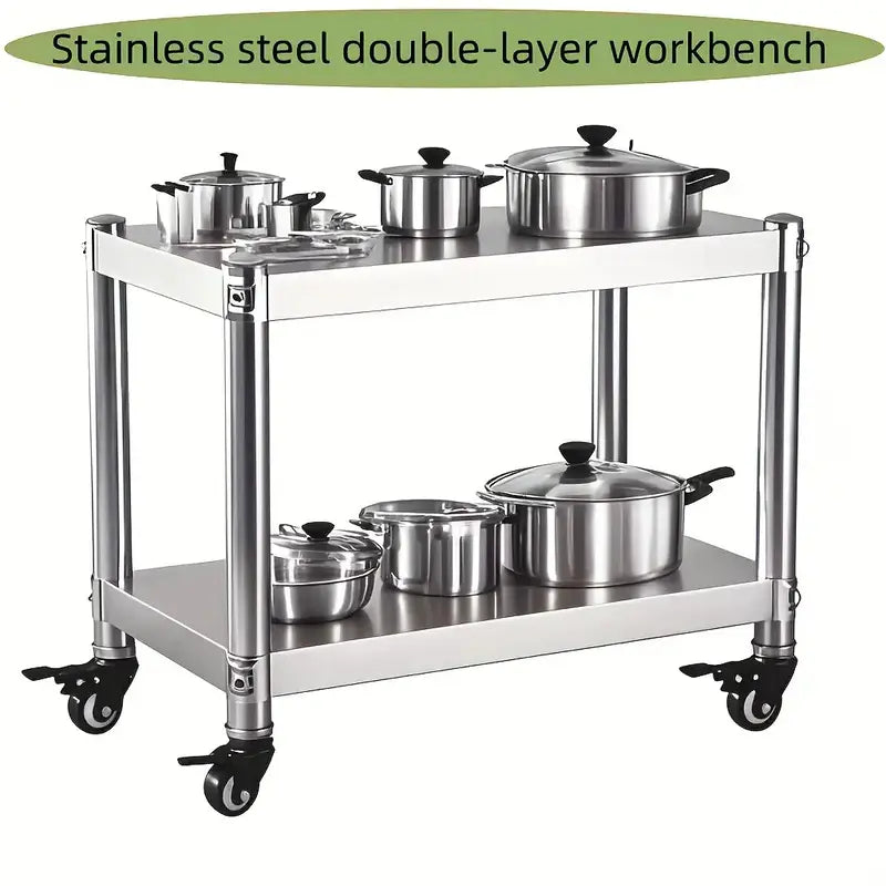 Heavy-Duty Stainless Steel Double Layer Kitchen