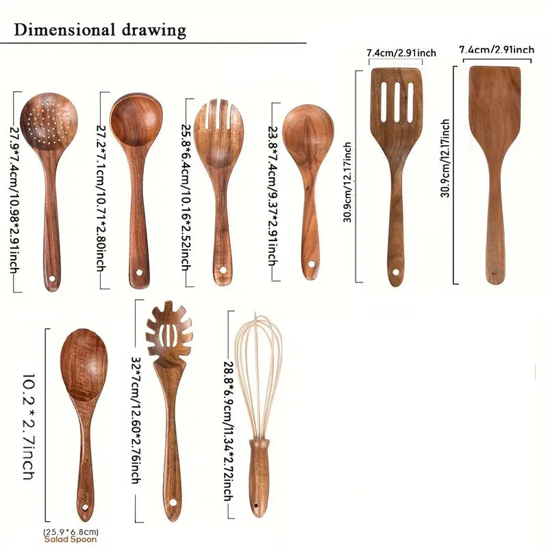 9pcs Curved Square Spatula