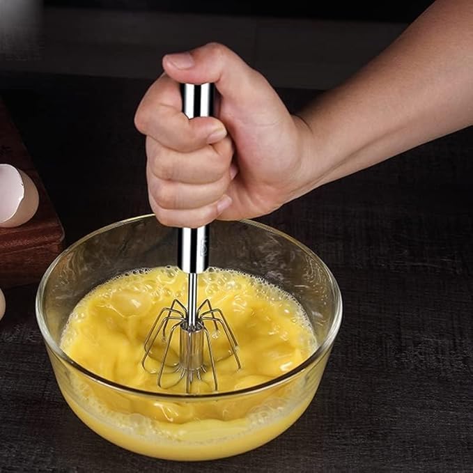 Rotary Egg Beater, Multifunctional Hand Press Mixer, for Making Cake Batter and Beating Eggs, 1 Piece