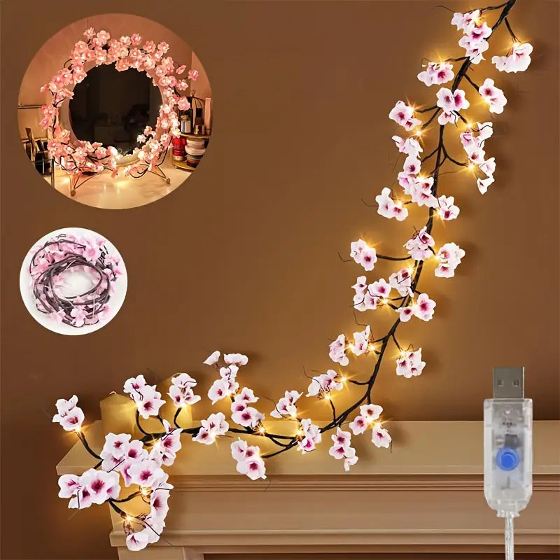 1pc AMill Cherry Blossom Vine String Lights