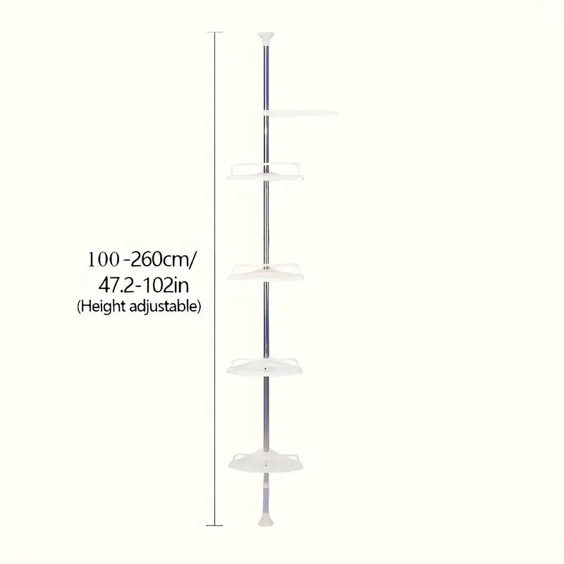 Modern Corner Shower Caddy with Tension Rod - Rust-Resistant 4