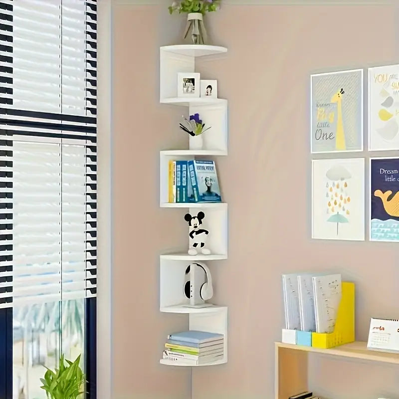 1 White 5-Tier Corner Shelf