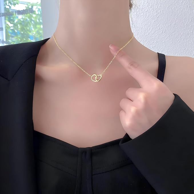 Beautiful gold heart necklace for girls