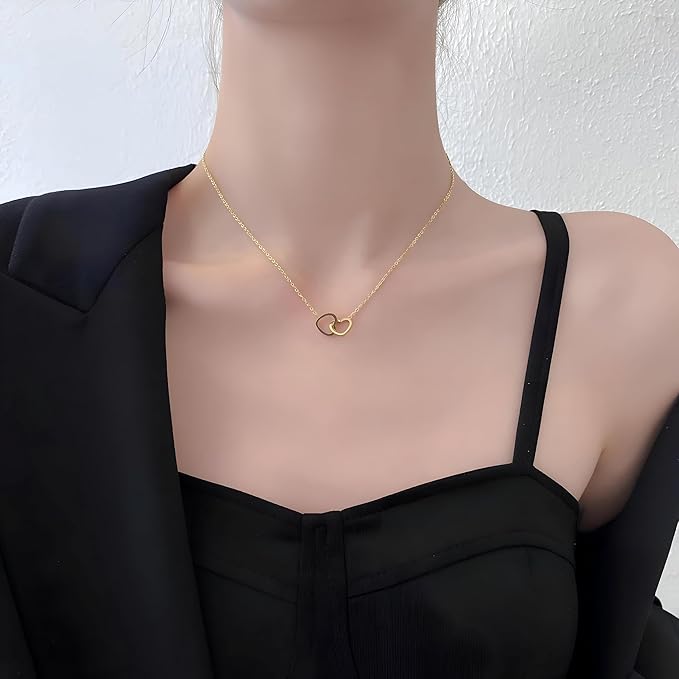 Beautiful gold heart necklace for girls