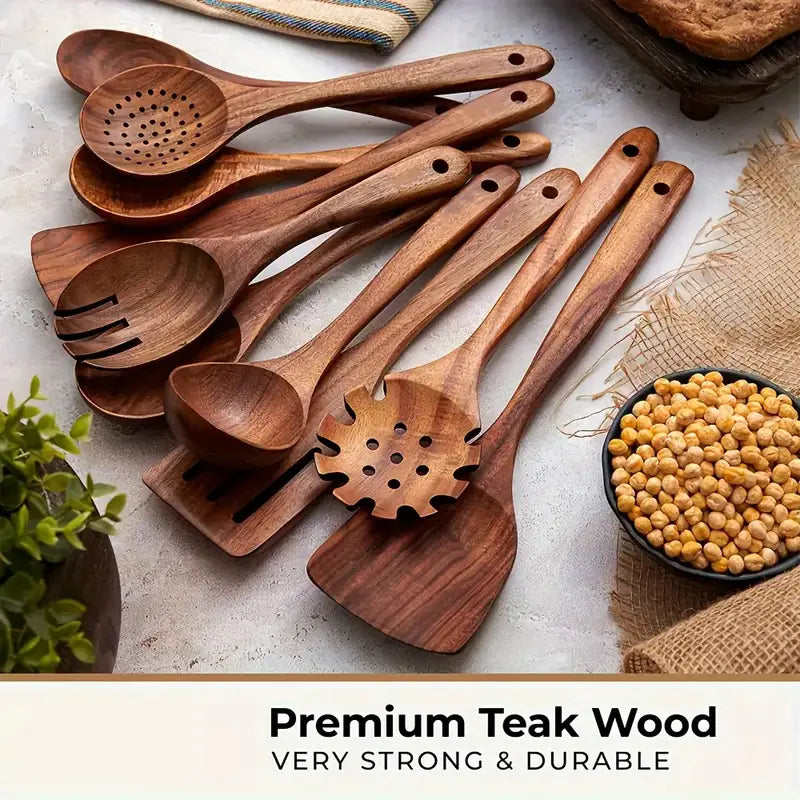 10pcs Premium Teak Cookware Set