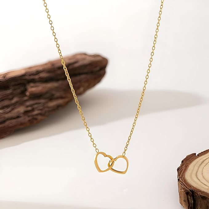Beautiful gold heart necklace for girls