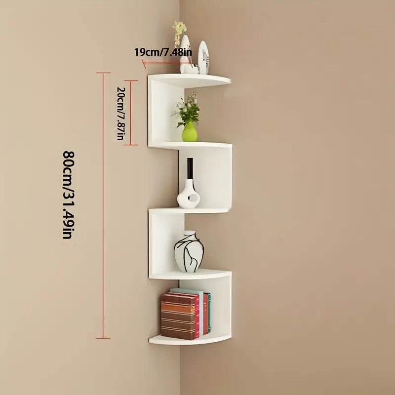 1 White 5-Tier Corner Shelf