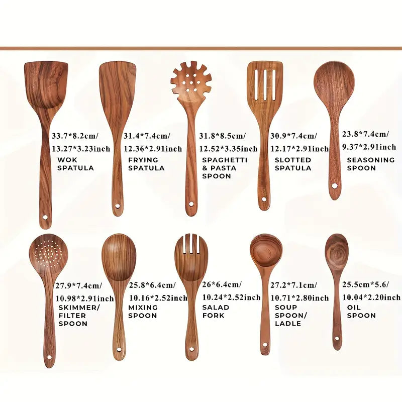 10pcs Premium Teak Cookware Set