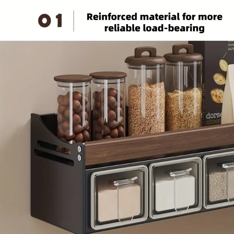 Morotel 1pc Walnut + Space Aluminum Material Kitchen