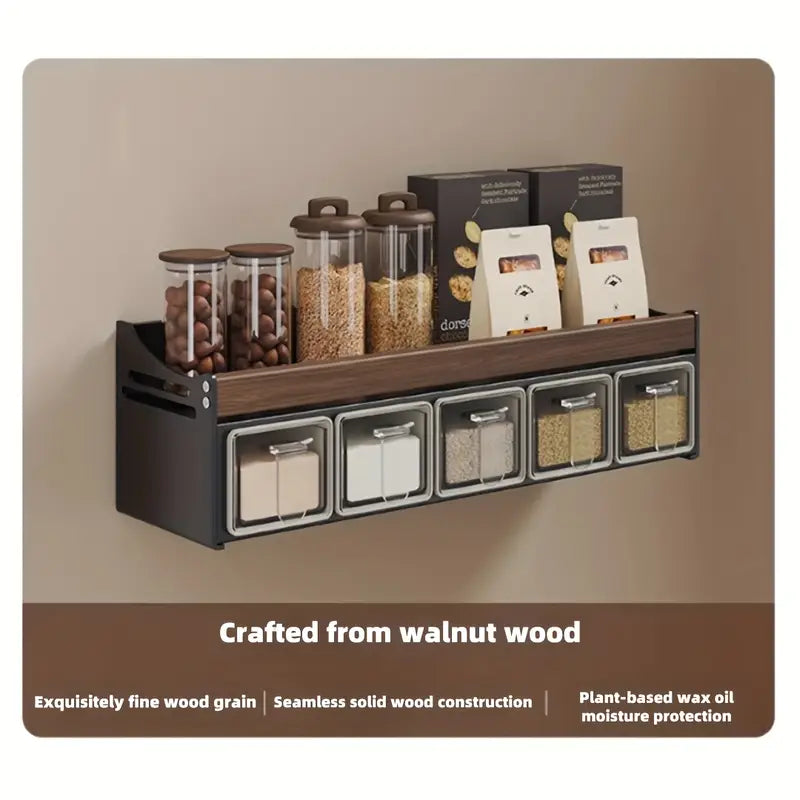 Morotel 1pc Walnut + Space Aluminum Material Kitchen