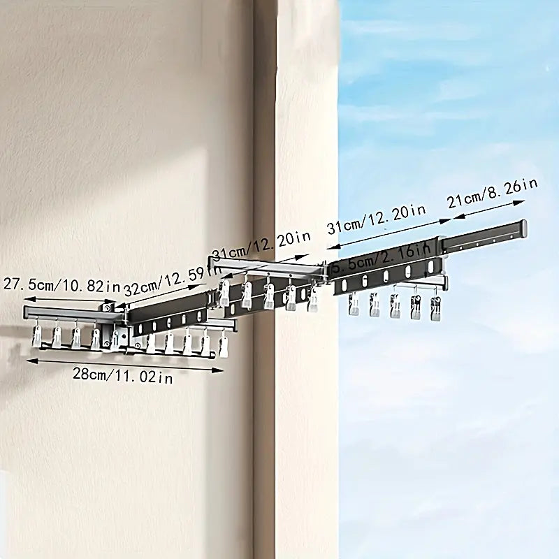 Wall Mounted Clothes Drying Rack