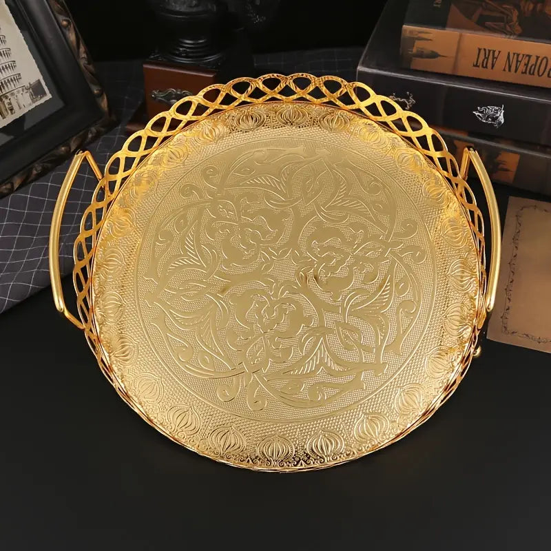 1pc burronwood Elegant Golden Dessert Stand