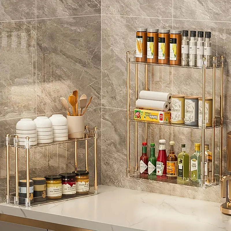 2/3pcs Spice Racks, Wall Mounted Seasoning Rack Organizer