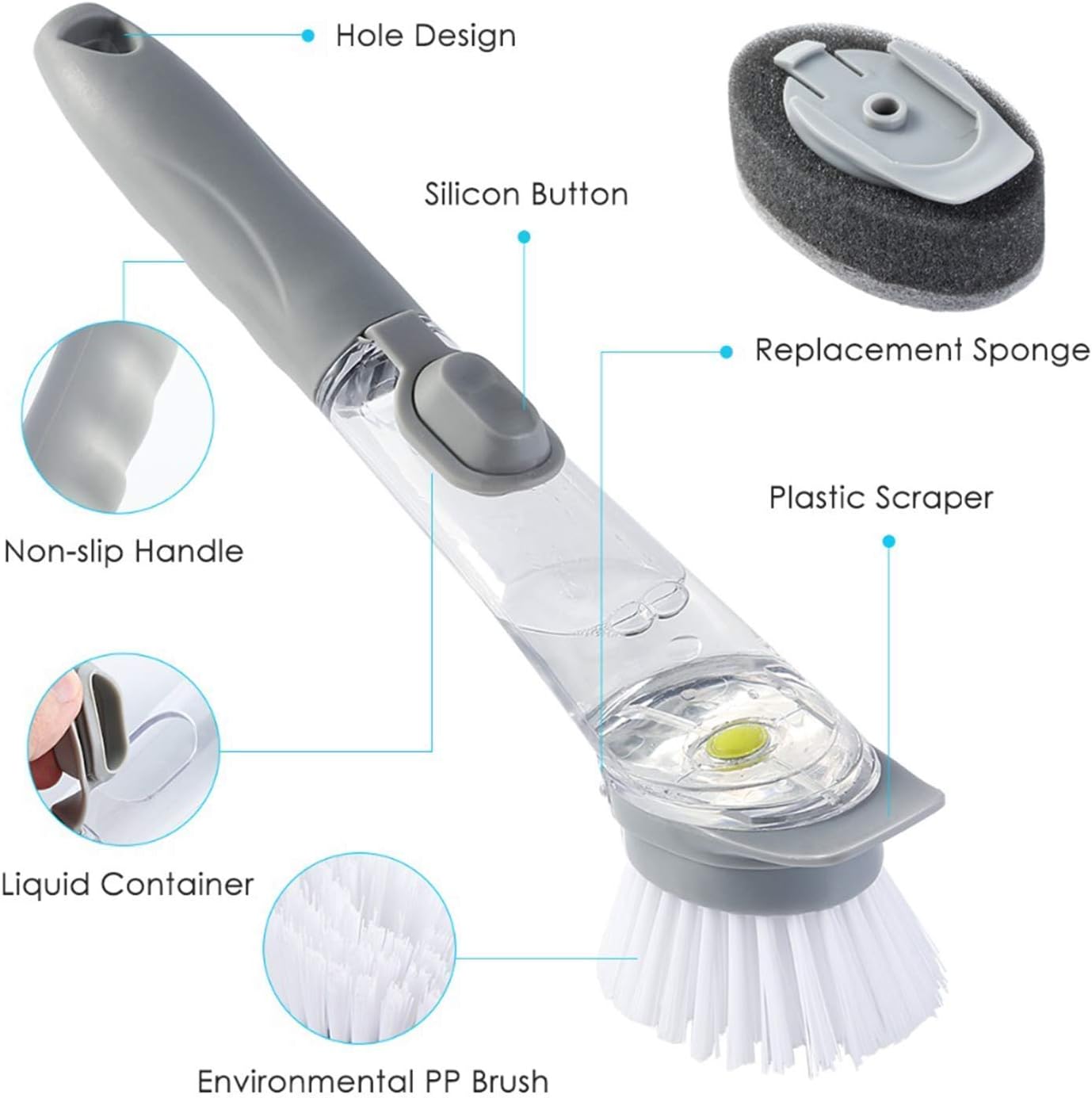 Kitchen Sink Soap Dispenser Brush