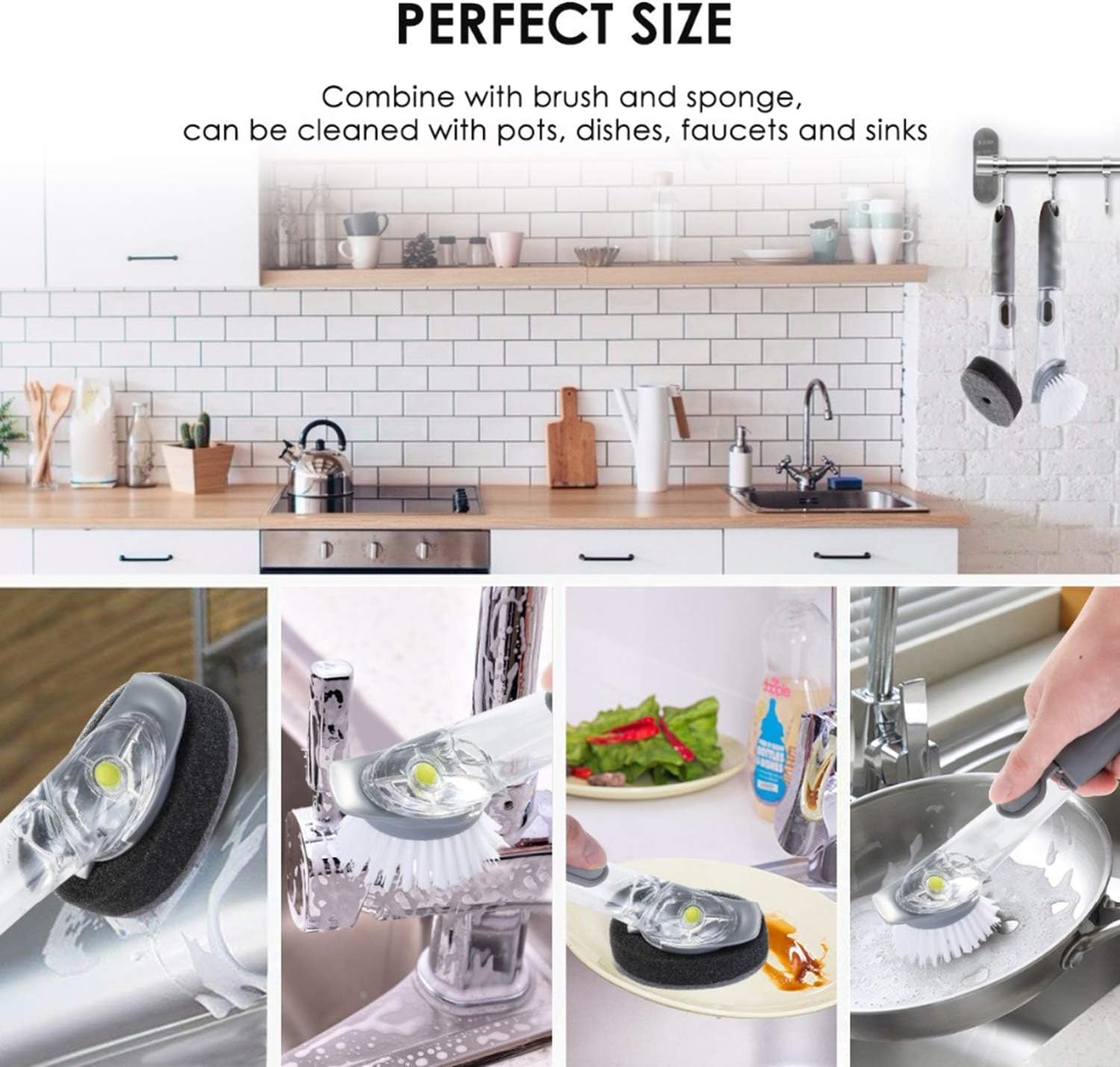 Kitchen Sink Soap Dispenser Brush