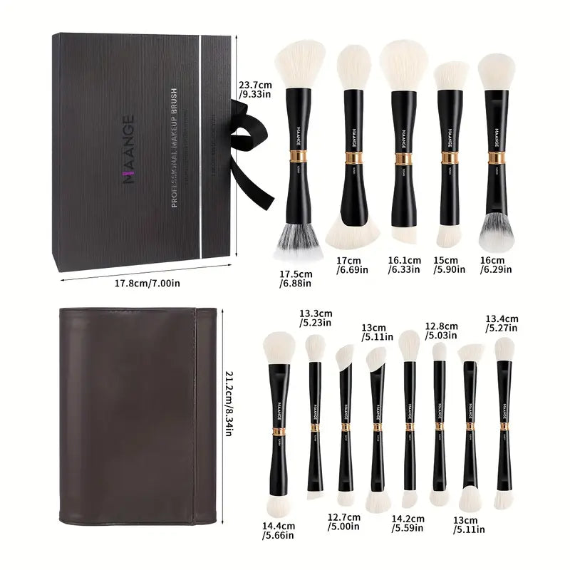 MAANGE 15pcs Professional Makeup Kit Include 13pcs Double-ended Makeup