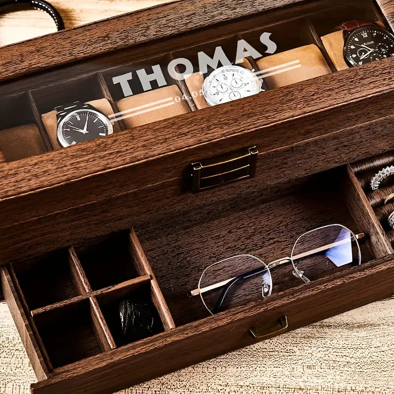 Two Layers 12 Slot Personalized Men'S Watch Box