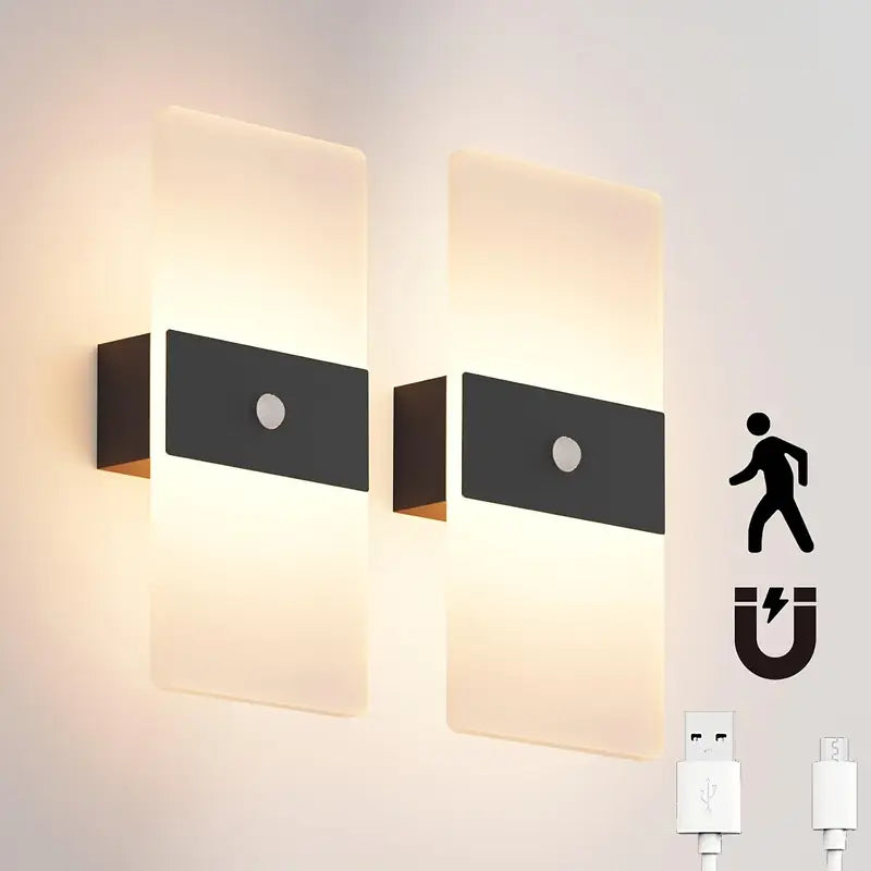2pcs Rechargeable Magnetic Cordless Night Light