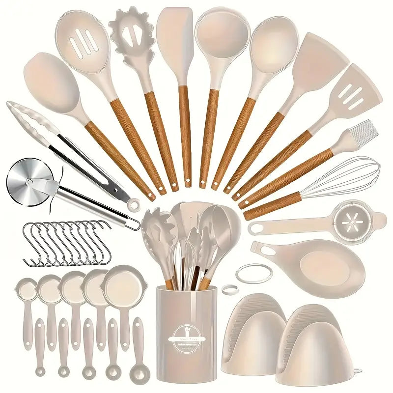 37pcs Non-Stick Silicone Cookware Set with Spatula