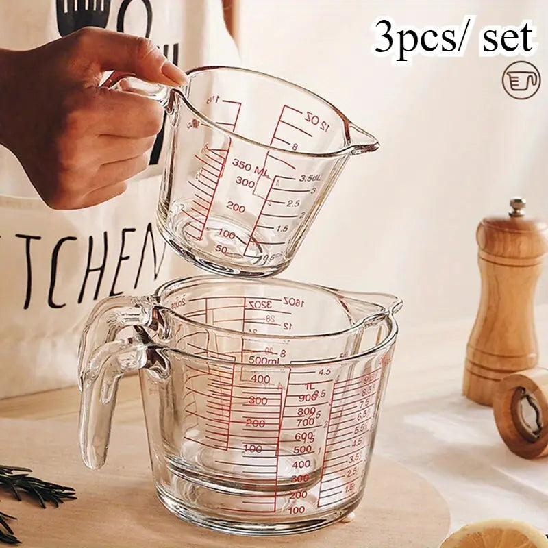 3pcs Glass Measuring Cups