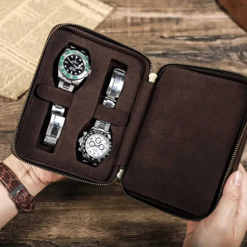 Personalized Faux Leather Watch Case