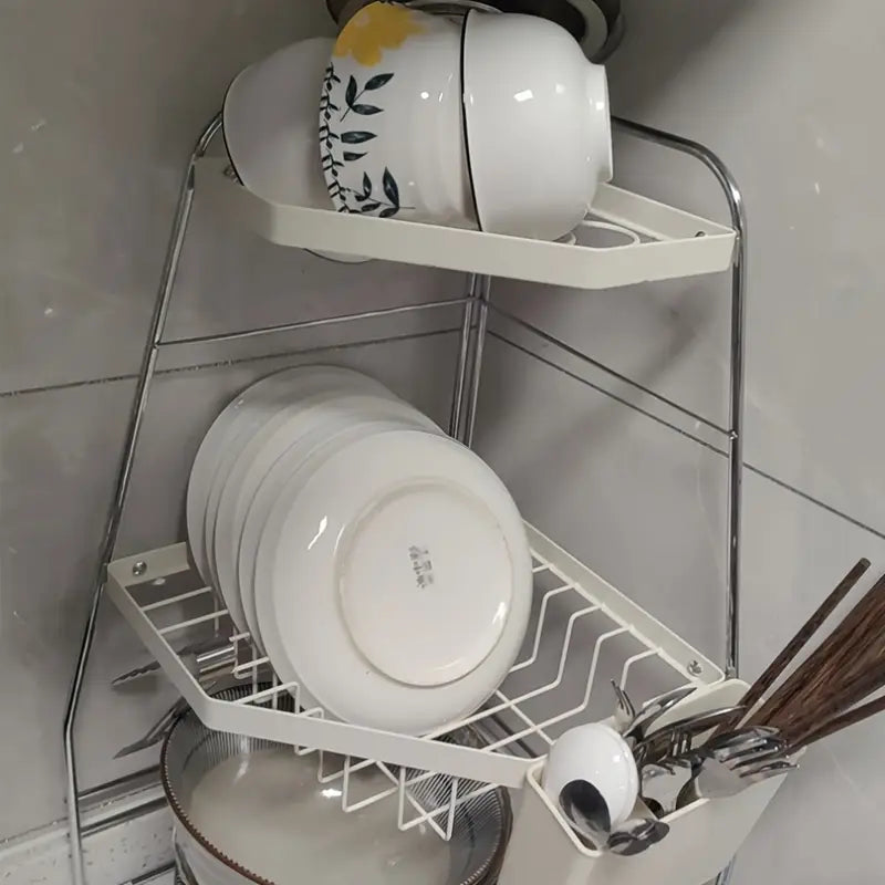 Space-Saving Corner Kitchen Organizer - Heavy-Duty Metal
