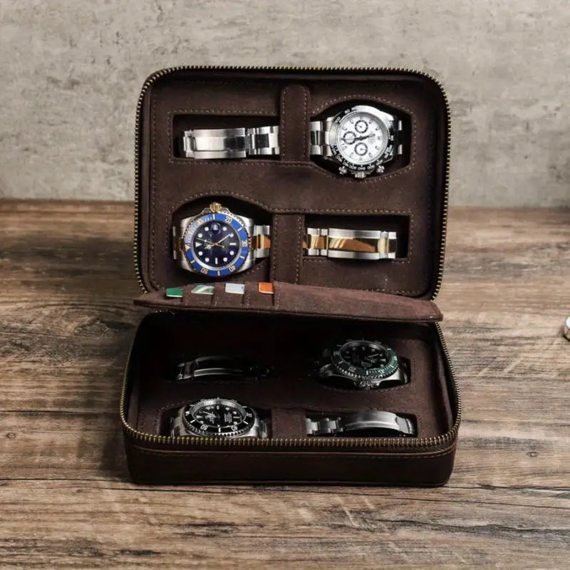 Personalized Faux Leather Watch Case