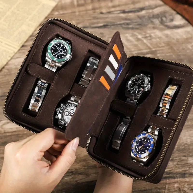 Personalized Faux Leather Watch Case