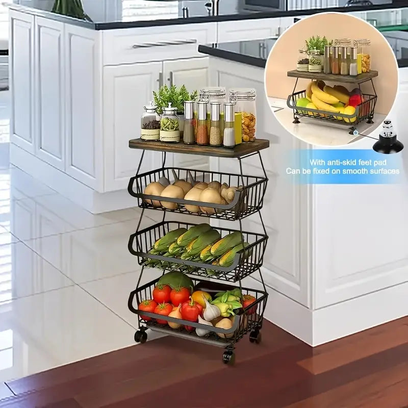6 Tier Kitchen Fruit & Vegetable Storage Trolley