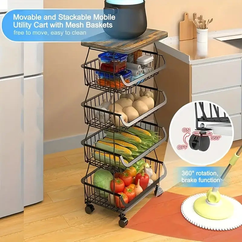 6 Tier Kitchen Fruit & Vegetable Storage Trolley