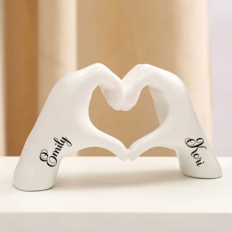 Customizable Resin Love Heart Hands Figurine