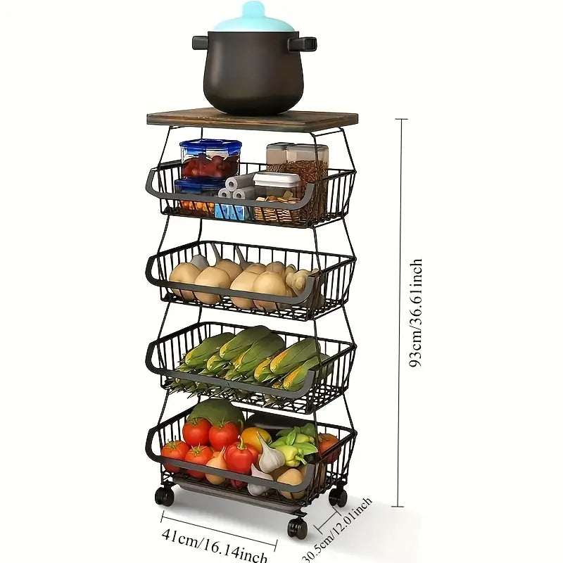 6 Tier Kitchen Fruit & Vegetable Storage Trolley
