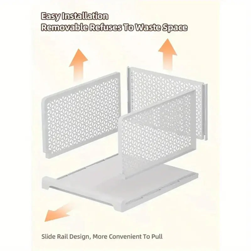 2pcs Classic Style Plastic Pull-Out Closet Storage Shelves